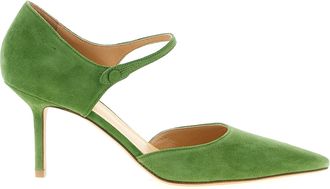 Francesco Russo Goatskin Mid Heel Womens Pumps