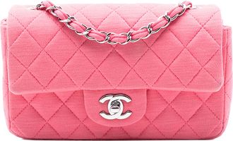 Chanel Tweedehands Mini Rechthoekige Klassieke Jersey Enkele Flap