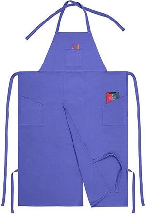 OEM Delantal De Lona, Mono De Peluquer&iacute;a Largo Con Abertura En La Pierna, Repelente Al Agua, Delantal Con Bolsillos, Violeta