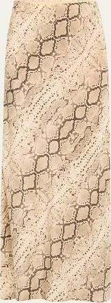 SPRWMN Snake Bias-Cut Silk Maxi Skirt