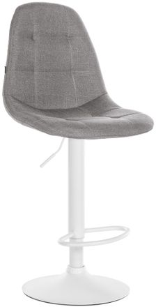 Clp Clp - Taburete De Bar Elmore De Tela Gris Metal Blanco Mate