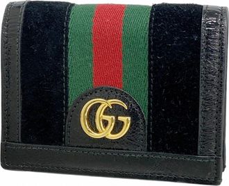 Gucci Black Suede Leather Wallet (Bi-Fold) (Pre-Owned)