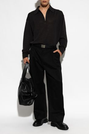 STUDIO NICHOLSON Sorte Trousers, Mens, Black
