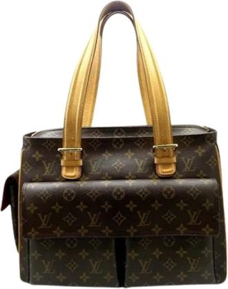 Louis Vuitton Pre-owned Monogram Shoulder Tote - Dames - Vintage Schoudertas - Bruin - ONE Size - Leer - Vintage