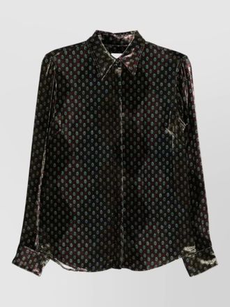 Dries Van Noten patterned velvet shirt collared long sleeves