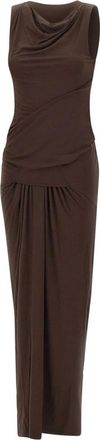 Entire studios Drape Jurk - Dames - Maxi kleedjes - Bruin - XS - Kleedjes