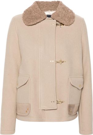 Fay panelled-design jacket - women - Polyamide/Virgin Wool/Cotton/Polyamide/Polyester/Bos Taurus/Cashmere - M - Neutrals