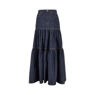 Saint Laurent Country denim skirt Woman 28