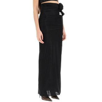 Dolce & Gabbana Womens Black Elastane Long Skirt