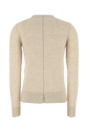 Burberry Womens Sand Wool Cardigan Nutmeg Exterior: Maglieria