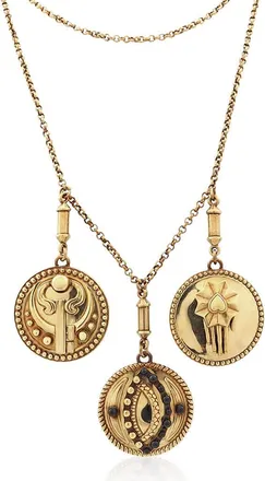 Roberto Cavalli Ladies Metallic Lucky Coin Choker Necklace