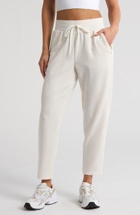 Zella Ultra Soft High Waist Ankle Pants in Beige Ivory Heather at Nordstrom Rack, Size Large