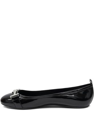 Tod's metal-bar ballet flats - women - Patent Calf Leather/Calf Leather/Calf Leather - 37 - Black
