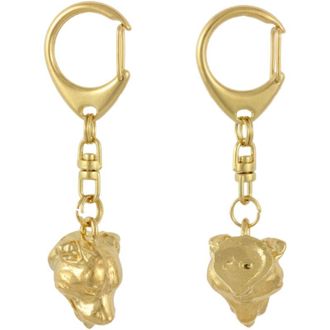 OEM Staffordshire Bull Terrier, Staffik, Staffi: Llavero De Perro Ba&ntilde;ado En Oro, Decoraci&oacute;n De Bolsos, Accesorio De Lujo De Art-dog