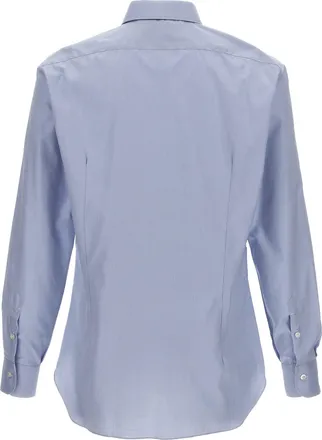 Barba Textured Cotton Shirt - Blue