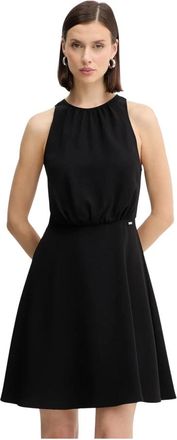 A|X Armani Exchange Jurk met elastische details - Dames - Korte kleedjes - Zwart - S - Polyester - Kleedjes