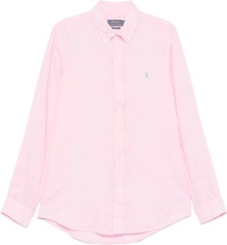 Polo Ralph Lauren Heren, Overhemden, Roze, Maat: 2XL Linnen