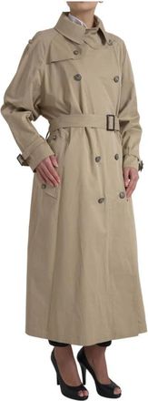 Dolce & Gabbana Khaki Dubbel Breasted Trenchcoat - Dames - Trenchcoats - Beige - XL - Katoen - Jassen