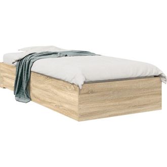 vidaXL Estructura De Cama Marr&oacute;n 90 X 190 Cm Madera Contrachapada Vidaxl