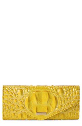 Brahmin Veronica Croc Embossed Leather Wallet in Vivid Yellow at Nordstrom