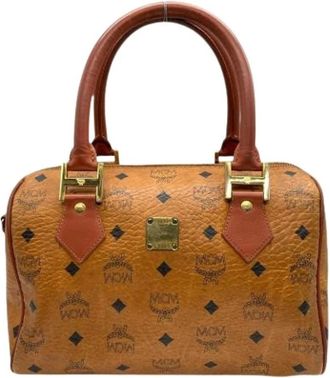 MCM Pre-owned Handbags, female, Brown, Size: ONE SIZE Pre-owned Leather Shoulder Bag