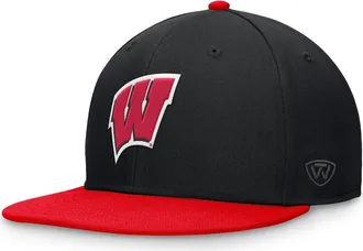 Top of the World Mens Top of the World Black/Red Wisconsin Badgers Rally Two-Tone Fitted Hat at Nordstrom, Size 7 1/8