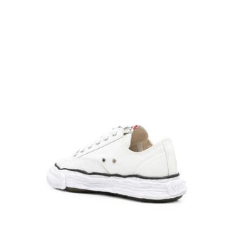 Miharayasuhiro Warped-Midsole Leather Sneaker - White