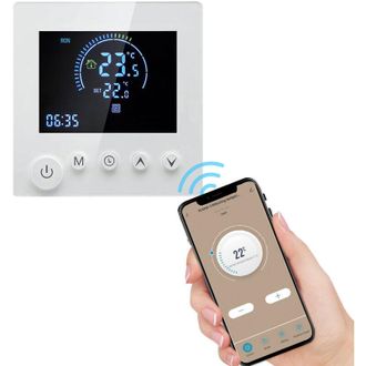 OEM Termostato Inteligente Conectado Para Calentador De Agua, Termostato Wifi Para Calefacci&oacute;n Por Suelo Radiante, Compatible Con Alexa Y Google - Blanco 