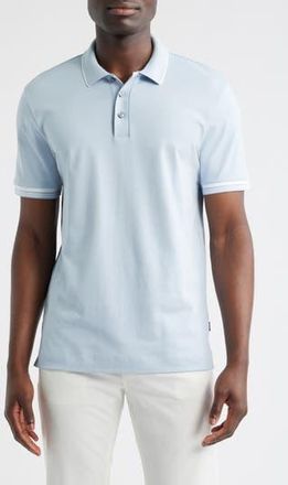 BOSS Parlay Tipped Cotton Polo in Light Blue at Nordstrom Rack, Size Small