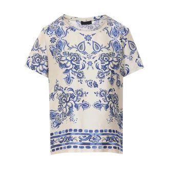Liu Jo T-Shirts, female, Blue, Size: XS Tunica stampa foulard