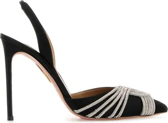 Aquazzura Black Pointed Toe Heels