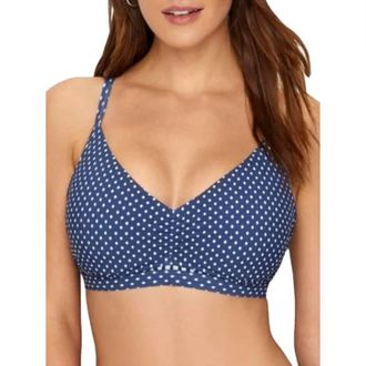 Seafolly Beach Belle Bikini Top In Blue Opal