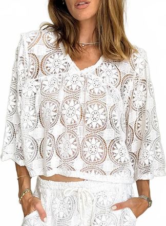 Ciao Lucia Arima Top In White Crochet