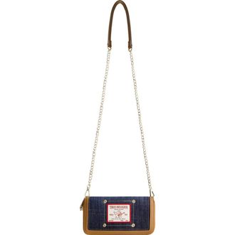 True Religion Buddha Patch Double Zip Chain Wallet in Dark Denim at Nordstrom