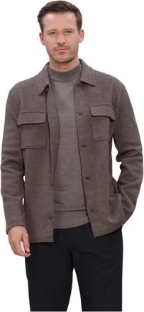 Stefano Lauran Overshirt - Heren - Zomerjassen - Bruin - XL - Wol - Jassen