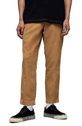AllSaints Sleid Flat Front Corduroy Pants in Cacao Brown at Nordstrom, Size 31