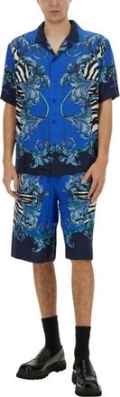 Versace Jeans Couture Heren, Korte broeken, Blauw, Maat: XL Viscose