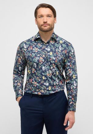 Eterna Langarmhemd ETERNA COMFORT FIT, Herren, Gr. 44, Normalgr&ouml;ssen, navy, Twill, 100% Baumwolle, normal, Manschette, Hemden Langarmhemd, NON IRON (b&uuml;gelfre