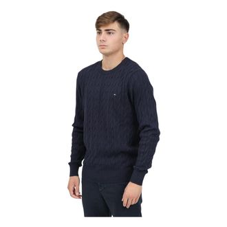 Tommy Hilfiger Heren, Truien, Blauw, Maat: L Katoen