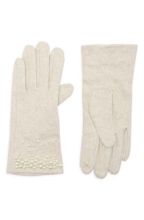 Ted Baker Faux Pearl Embellished Gloves in Ivory at Nordstrom Rack