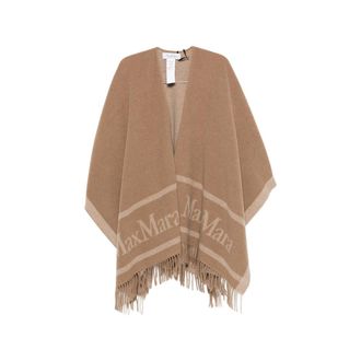 Max Mara Logo-intarsia Fringed Cape