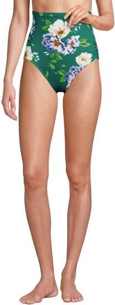 Lands End Slender Separates Ultra High Waisted Bikini Swim Bottoms in Island Emerald Petunia Floral at Nordstrom, Size 10