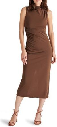 Steve Madden Sleeveless Ruched Midi Dress in Chocolate Martini at Nordstrom Rack, Size X-Small