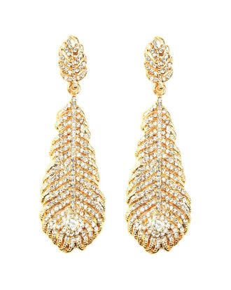 Eyecandy LA Eye Candy La Golden Feather Earrings