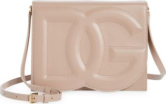 Dolce & Gabbana DG Logo Flap Leather Crossbody Bag in Powder Pink at Nordstrom