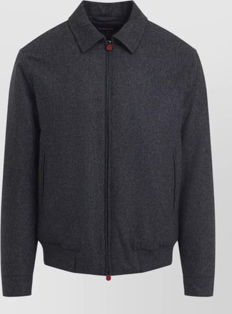 Kiton bomber style jacket long sleeves collar