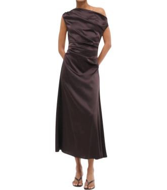 Staud Phare Silk Dress In Earth
