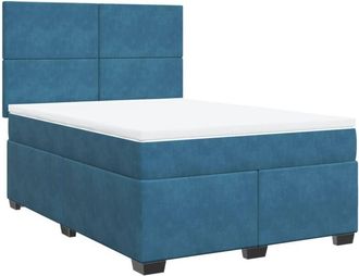 vidaXL Vidaxl - Cama Box Spring Con Colch&oacute;n Terciopelo Azul 140x200 Cm
