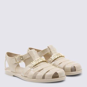 Moschino Buckle-Strap Gladiator Sandal - Beige