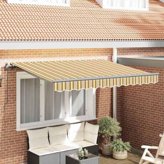 vidaXL Toldo Retr&aacute;ctil Amarillo Y Gris 250 X 200 Cm Tela Vidaxl